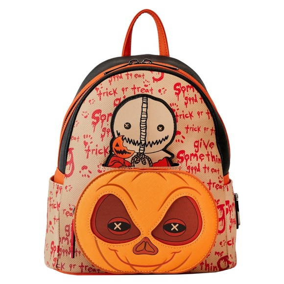 Loungefly Trick 'R Treat Sam Cosplay Pumpkin Halloween Mini Backpack - Picture 1 of 6